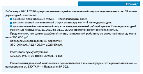 Порядок переноса и разделения отпуска