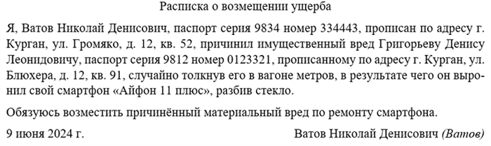 Шаг 4: Описание обстоятельств случившегося