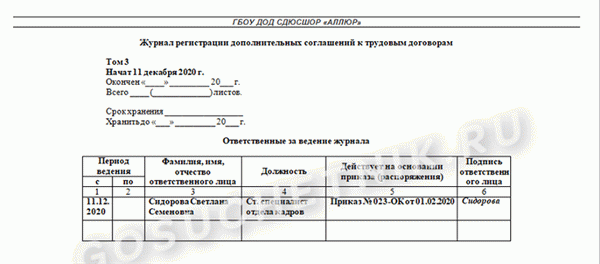 Зачем вести журнал дополнительного соглашения?